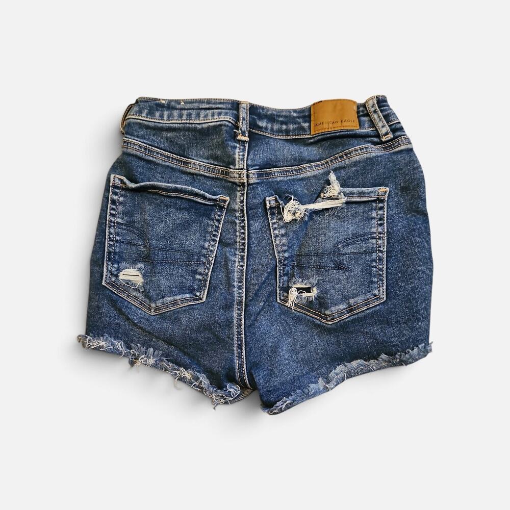 American eagle hi rise shortie distressed denim - Picture 2 of 6